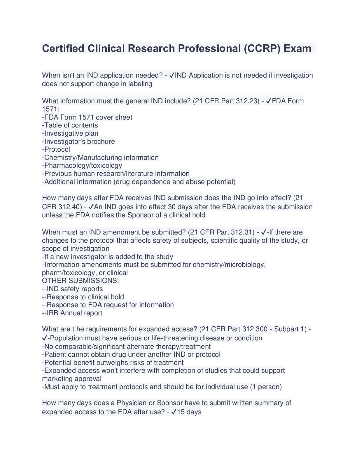 Preview image for Certified Clinical Research Professional (CCRP) Exam (Latest 2023/2024) Download to Score A